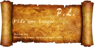 Pláger Leona névjegykártya